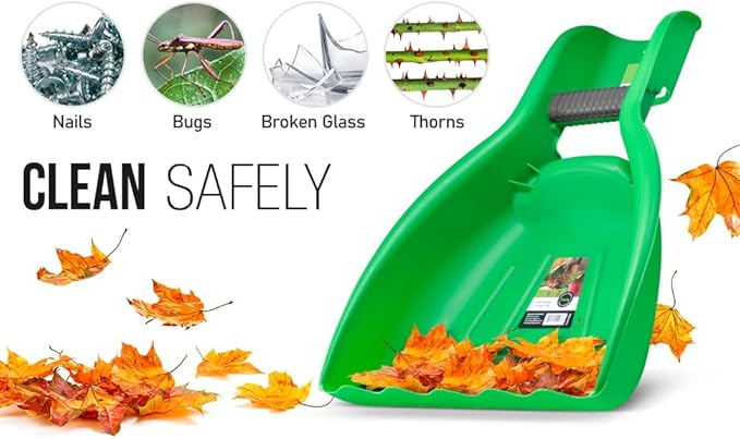 Leaf Collector, Leaf Scoops, Hand Rake for Leaf Picker Upper Gardening Hand Tools, Lawn Cleaning Garden Rake 2 Pairs Leaf Scoop, Green Plastic Leaf Grabber, by Superio