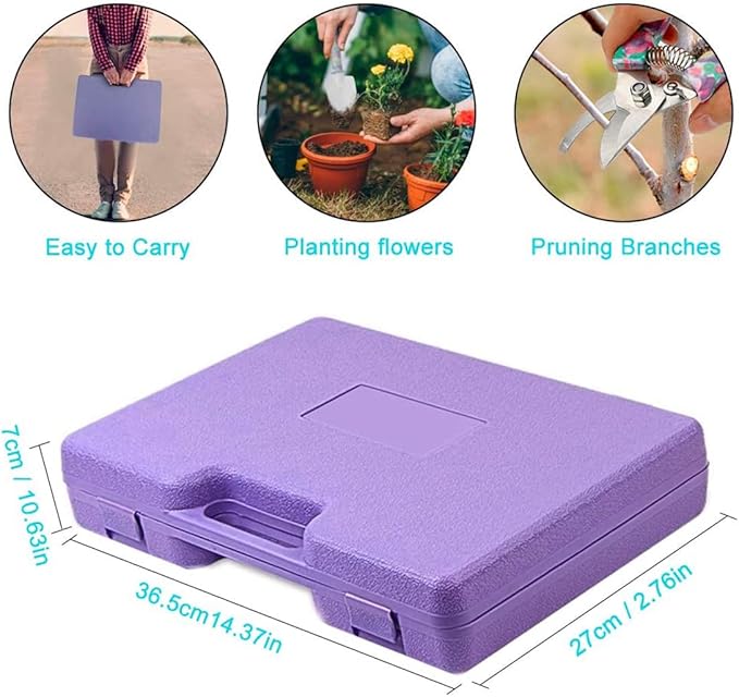 Gardening Tools, LEKEONE 10 Pieces Garden Tools with Floral Print, Ergonomic Handle Trowel Rake Weeder Pruner Shears Sprayer,Gardening Supplies with Carrying Case Gifts for Women