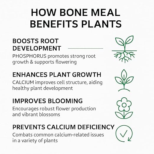 𝐁𝐄𝐒𝐓𝐒𝐄𝐋𝐋𝐄𝐑 Organic Bone Meal Fertilizer by Gardenera (4-12-0 NPK) All-Natural Plant Food Source of Nitrogen and Phosphorus for Bulbs, Gardens, Potted Plants, Trees, and Shrubs - 5 QUARTS