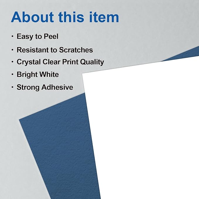 Bostlabel 500 Sheets Full Sheet Labels 8.5 x 11 for Laser and Inkjet Printer, 500 Pcs Full Page Labels 8.5 x 11 Matte White, Self Adhesive Printable Sticker Paper