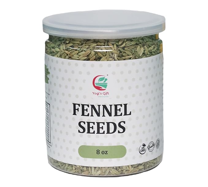 Fennel Seeds 8oz, 100% Pure & Natural Whole Fennel, Premium Quality Spice for Cooking & Tea, Fresh & Aromatic - By Yogi’s Gift®
