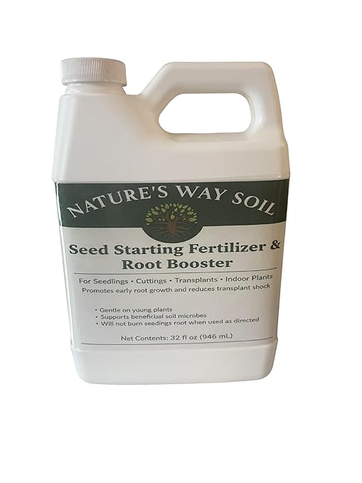 Nature’s Way Soil® Seed Starting Fertilizer & Transplant Shock Root Booster – Organic Liquid Plant Food for Seedlings, Cuttings & Indoor Plants – Kelp, Humic & Beneficial Microbes – 32oz