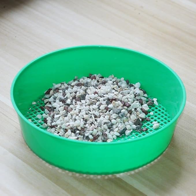2 Pcs Round Garden Soil Sieve Garden Sieve Plastic Mesh Screen Sets, Used to Filter Small Gravel, Soil, and Sand Sieves