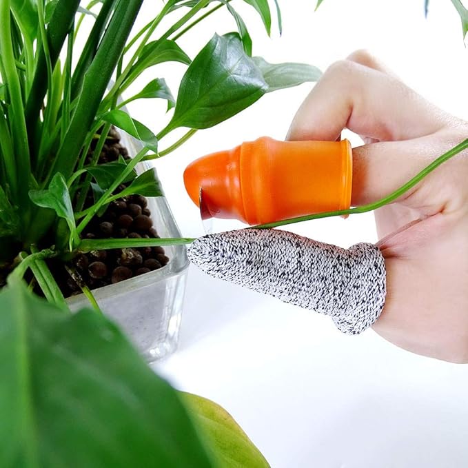 YBB 12 Pcs Gardening Silicone Thumb Knife Harvesting Tool, Separator Finger Plant Fruit Picking Knife Garden Tool (L)