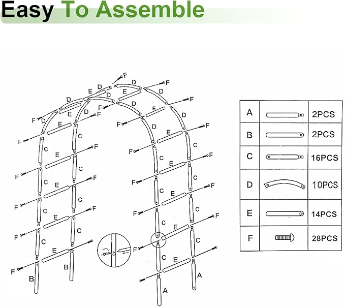 7.9 Ft H x 4.6 Ft W Metal Garden Arbor, Outdoor Wedding Arches for Ceremony, Assemble Easily, Black Garden Wide Arch Trellis for Climbing Plant Party Decoration