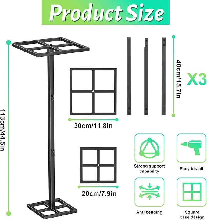 Dragon Fruit Trellis, Adjustable Metal Dragon Fruit Plant Trellis Durable Vertical Support Frame for Climbing Plants Trees Cactus Roses Vines Garden Outdoor Indoor, 1 Pcs