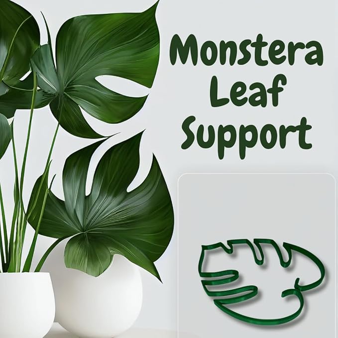 Chatelet Monstera Leaf Plant Support | Unique & Aesthetic Monstera Plant Support | Keeps Plants Tame & Growing Vertical | Made in USA (Mini, Green), 30870