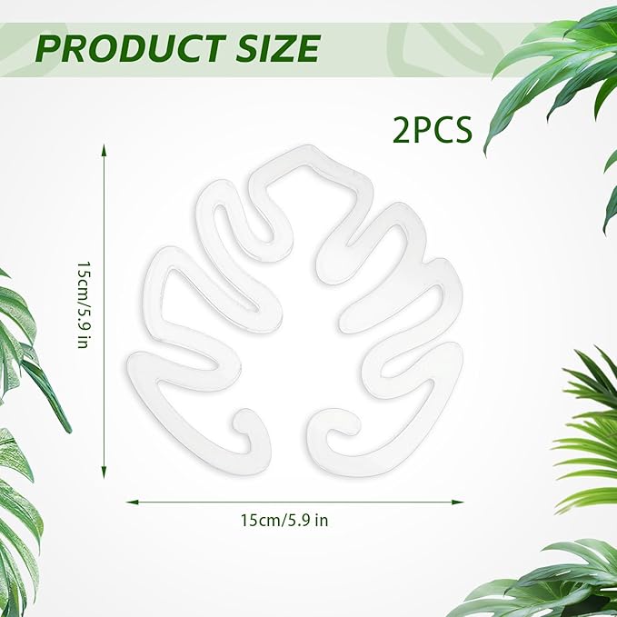 2 Pack Plant Stem Support,Plastic Monstera Plant Support, Climbing Houseplant Stem Supports, Stem Hook Growth Accessories for Plant