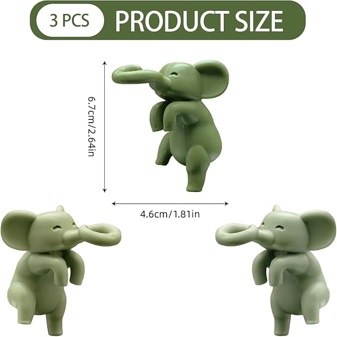 Plant Propagation Buddy & Elephant Shaped Plant Support Structures (3-Pack) – Durable TPR, Waterproof Design for Indoor Plants & Propagating Cuttings, Gift for Plant Lovers/Gardeners, 3 Colors