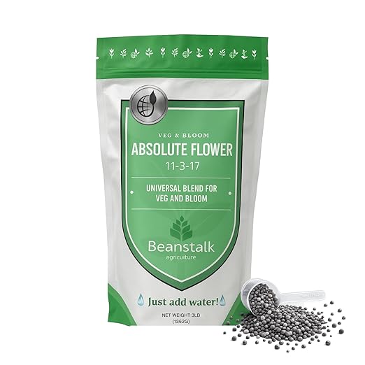 Absolute Flower 11-3-17 – Controlled-Release Bloom Fertilizer for Bigger Stickier Buds Ideal for Indoor Outdoor Hydroponic & Soil Grows High-Performance Flowering Nutrients– 3 lb