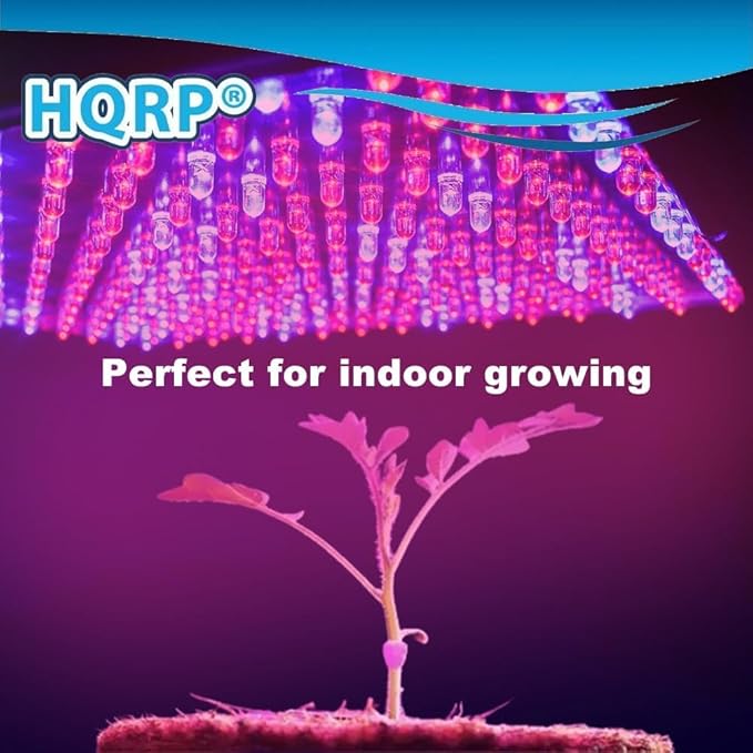 HQRP 225 LED Grow Light Panel, 45W Red & Blue 12" Square Lamp, for Growing Indoor Plants Fruits Flowers Vegetables, Indoor Garden Hydroponic Plant Grow Light with Hanging Kit