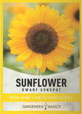 Gardeners Basics, Dwarf Sunflower Seeds for Planting Flowers - (Yellow Sunspot) is an Open-Pollinated, Non-GMO Sun Flower Variety- Dwarf Yellow Sunflower Seeds Great for Outdoor Flower Gardening