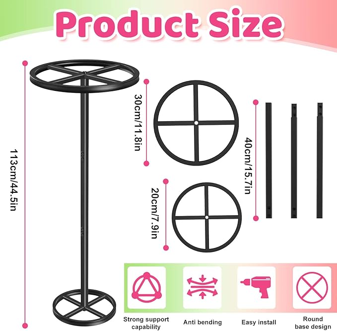 Metal Dragon Fruit Trellis, Adjustable Durable Dragon Fruit Plant Trellis Vertical Indoor Support Frame for Climbing Plants Trees Cactus Garden Outdoor Potted Support,1 Pcs