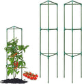 Tomato Cages for Garden&Pots, 2 Pack 50" Plant Support Trellis for Tomatoes, Cucumbers, Beans | Heavy-Duty Steel with Rust-Proof Coating | Garden Stakes for Outdoor Indoor Plants