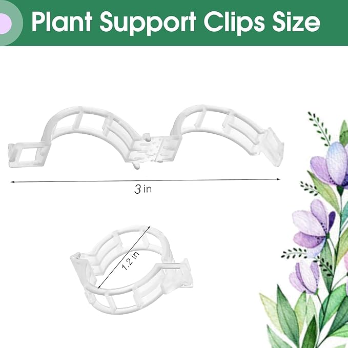 Plant Support Garden Clips, Tomato Clips, Crop Clips for Vine Vegetables, Fixing Tomato, Sweet Pepper, Eggplant, Makes Plants Grow Upright and Healthier 50pcs