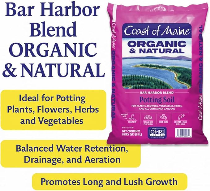Coast of Maine BH1000 Bar Harbor Container Potting Soil 1 cf with My Garden Pool 7-in-1 Soil Test Strips, 20 ct. and Claw Gardening Gloves