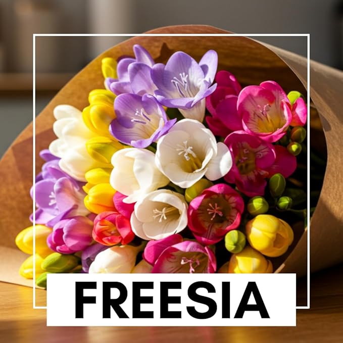 Double Freesia Flower Bulbs for Spring Planting - Mixed Colors for Bouquets - Large Healthy Bulbs - Great for Container or Outdoor Growing (10 Bulbs)