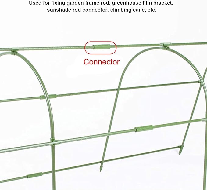 Plant Stake Connector, Garden Support Stakes Connectors Kit for Climbing Plants Greenhouse Frame Rod Joint Adjustable Pipe Connection Durable PP Material Weather Resistant Reusable Garden Accessories