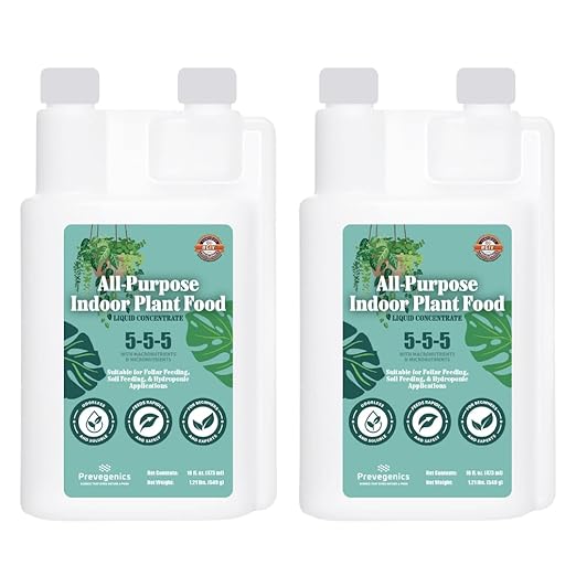 All-Purpose Indoor Plant Food | (2 Pack (16 fl. oz.)) | All-Natural, Odorless, Soil Feeding, Foliar Feeding, or Hydroponic Applications (2 Pack (16 fl. oz.))