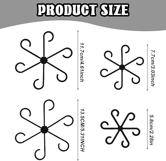 4 PCS Plant Stabilizer for Indoor Plants, 4 Sizes Climbing Houseplant Stem Support, Plastic Plant Climbers Stem Holders Reusable Climbing Plants Stakes for Indoor Outdoor Growth Accessories (Black)