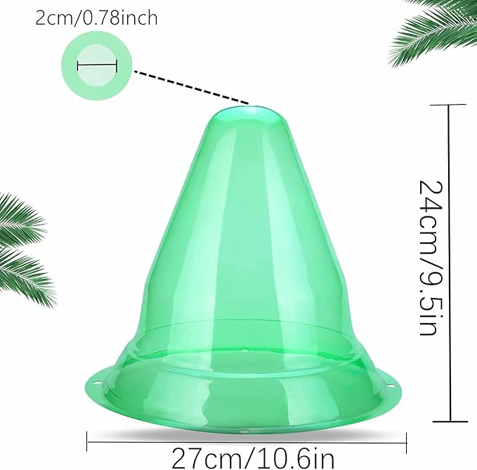 【30 Pieces】 Garden Cloches for Plants, Large Plant Covers Plant Protectors Transparent Bell Jar Cloches to Protect Plants from Birds, Slugs, Frost, Freeze Weather, 10.6" D x 9.5" H, Green (30PCS(Big))