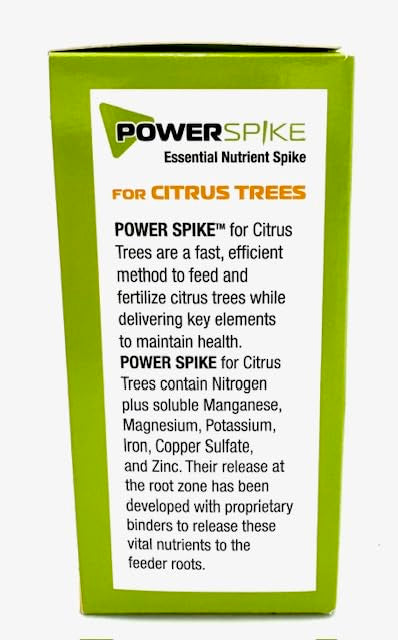 for Citrus Trees, Citrus Tree fetilizer Spike. Essential Nutrient Spike specifically formulated to Feed and fertilize All Types of Citrus Trees and Address Common Deficiencies., 93307