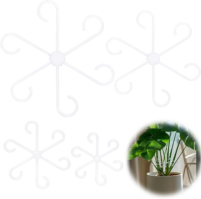 4 PCS Plant Stem Support, Climbing House Plant Stem Support, Plant Supports for Indoor Plants, Reusable Houseplant Accessories（Transparent）