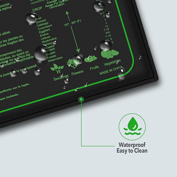 2PK Seedling Heat Mat with ETL Listed,Warm Hydroponic Heating Pad for Seed Starting,Indoor Gardening,Brewing and Greenhouses,Durable Waterproof Black Plant Heat Mat Works with 20"x10" Gardening Tray