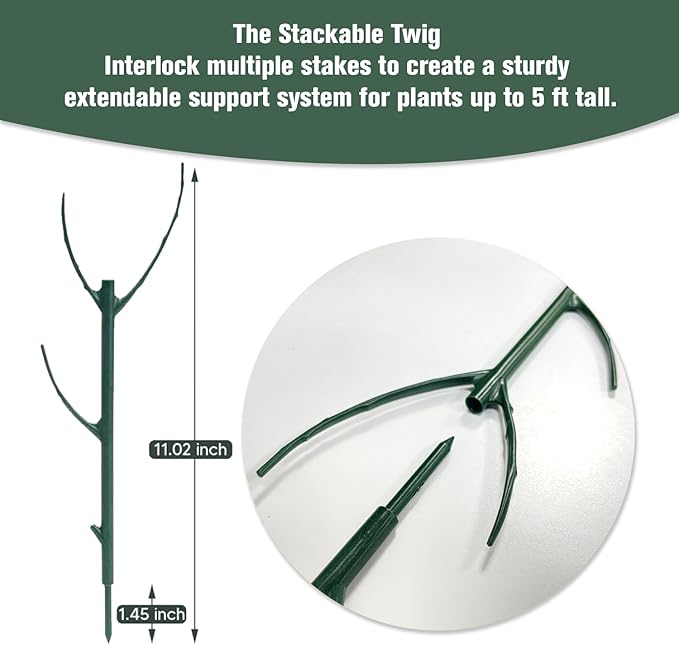10pcs Adjustable Plant Support Pole, Stackable for Indoorand Outdoor Use, Garden Accessories for Supporting.Monstera and Climbing Potted Plants
