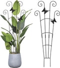 30 Inch 2Pack Garden Trellis for Climbing Plants, Rustproof Sturdy Metal Plant Trellis, Decorative Trellis for Potted Plants, Climbing Vines, Flowers, Vegetables, Indoor Outdoor Plant Support, Black