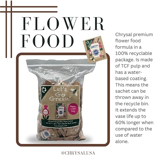 Chrysal Flower Boost - Recyclable Paper Flower Food - Increase Vase Life with Our Floral Supplies for Fresh Flowers - Flower Arrangements Supplies - Ideal Florist Supplies (200 ct)