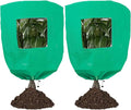 CMINGJ Plant Frost Protection Covers with Viewing Window, 63" x 70.8", 2.06oz/yd², Reusable Drawstring Tree Cover, Winter Tree Blanket with Zipper for Plants, Frost Protection Cloths Green (2 Pack)
