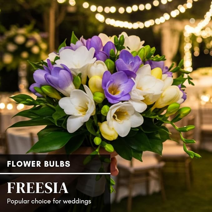 Double Freesia Flower Bulbs for Spring Planting - Mixed Colors for Bouquets - Large Healthy Bulbs - Great for Container or Outdoor Growing (10 Bulbs)