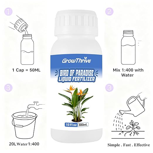 Bird of Paradise Liquid Fertilizer, 10 oz Natural Plant Food for Indoor & Outdoor Bird of Paradise, Organic Probiotic Formula for Bigger Leaves, Brighter Blooms & Strong Root Growth
