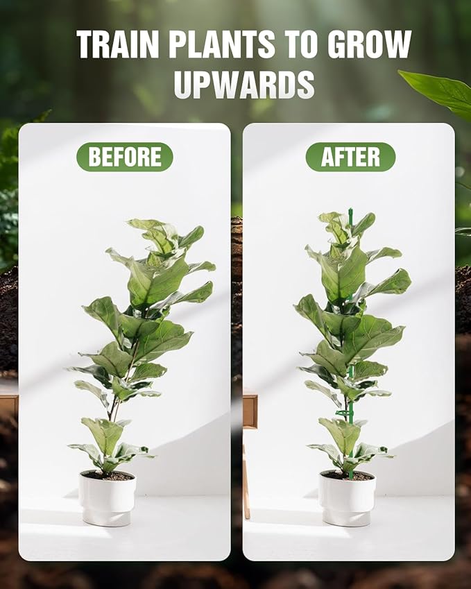 Joyhalo 30 Pack Plant Stakes for Indoor Plants, 16 Inch Garden Stakes, Adjustable Plant Support Sticks for Tall Plants As Tomatoes Beans Orchid Vegetable