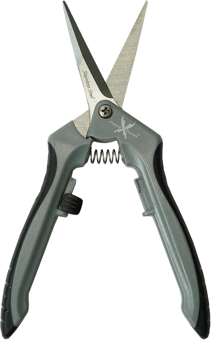 Piranha Pruner Trimming Scissors Garden Shears, Plant Trimmers, Gardening Hand Tools, Straight Stainless Steel Blade
