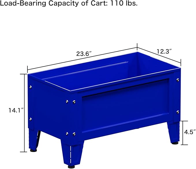 Raised Garden Bed with Detachable Legs Elevated Metal Planter Box for Growing Fresh Herbs Vegetables Flowers Succulents&Other Plants for Outdoor Backyard Patio (Blue - Low Height)