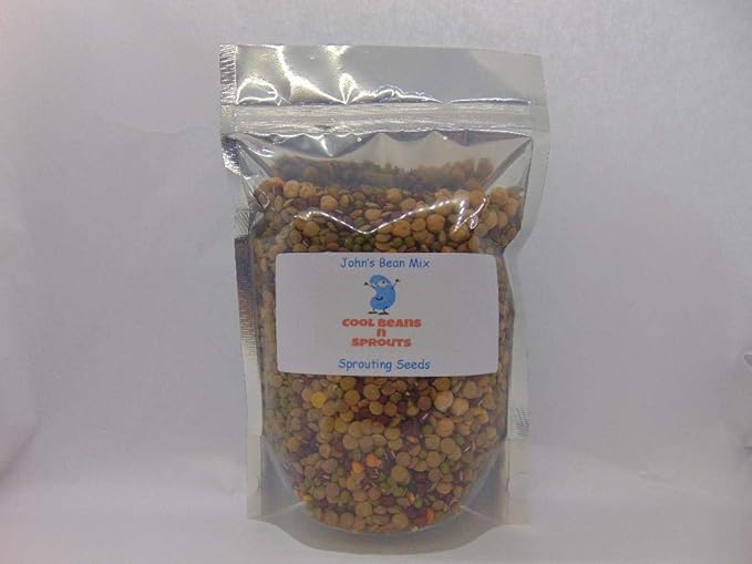 Bean Mix Sprouting Microgreen Seeds, John's Rootin Tootin Bean Mix,8 oz Bag,"COOL BEANS n SPROUTS", Jacobs Ladder Ent. Brand. A small town family run USA business.Thank you !
