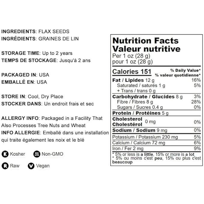 Food to Live - Brown Flax Seeds, 8 Ounces – Raw Whole Flaxseed, Kosher, Vegan, Bulk. Rich in Omega-3 Fats. Great for Salads, Baked Goods, Smoothies, Oatmeal, and Yogurt.