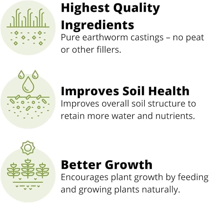 Earth Science – Earthworm Castings – Premium Plant Fertilizer for Indoor & Outdoor Plants – Soil Enhancer for Vegetable Gardens 12lb