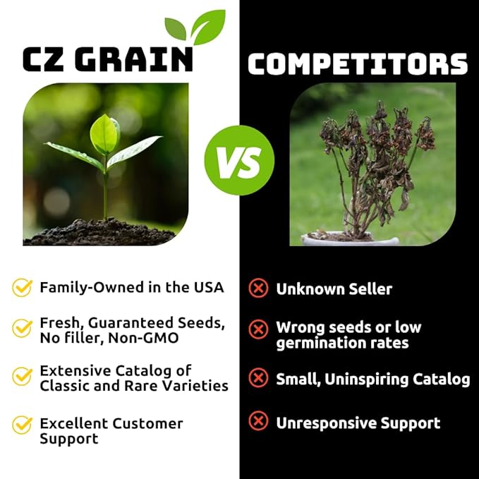 Rye Grain Seeds – 5 lbs – Open-Pollinated Cover Crop and Forage Mix for Soil Improvement, Erosion Control, and Deer Food Plots