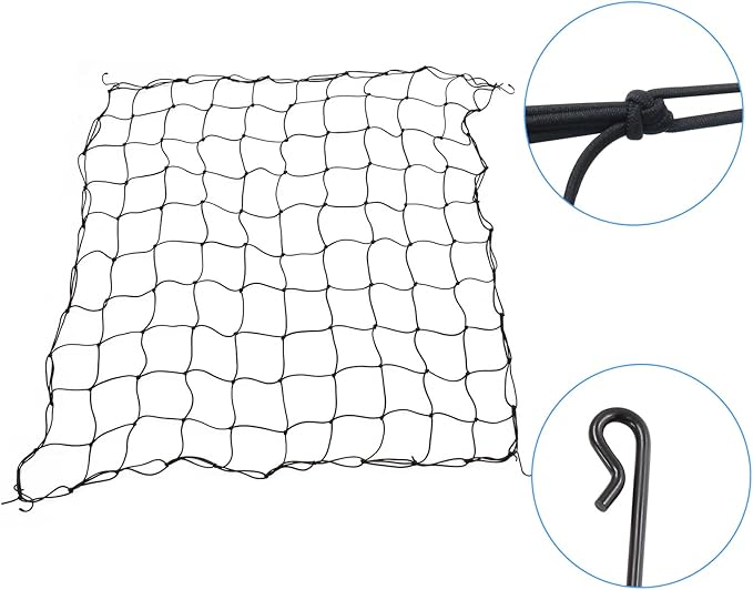 5 x 5Ft Trellis Netting with Hook, Heavy Duty Stretchy Scrog Plant Net Support for Indoor Outdoor Garden Plant Growing Tents