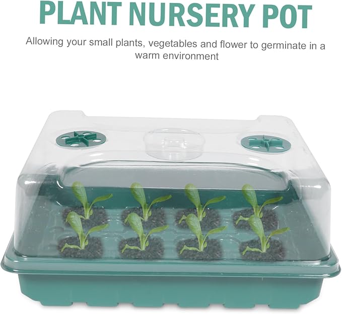 Plant Starter Trays Material Plant Germination Box Greenhouse Cover for Seed Starting Reusable Planting Nursery Tray for Indoor Outdoor