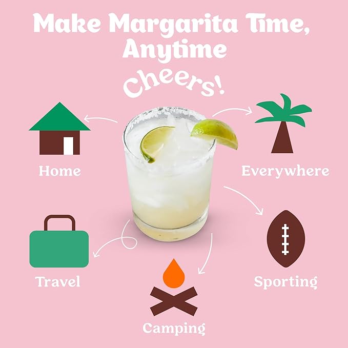 Craftmix Classic Margarita Cocktail & Mocktail Drink Mixer, Skinny Mixes - Water Flavoring Packets - Made With Real Fruit - Vegan, Low-Carb, Low-Sugar, Non-GMO, Dairy Free, Gluten Free, 24 Pack