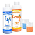pH Down & pH Up for Hydroponics, pH Control Kit for Hydroponic Nutrients – 250ml pH Down and 250ml(8.45oz/250ml Each) pH Up with 2×50ml Beakers for Nutrient Water pH Adjustment