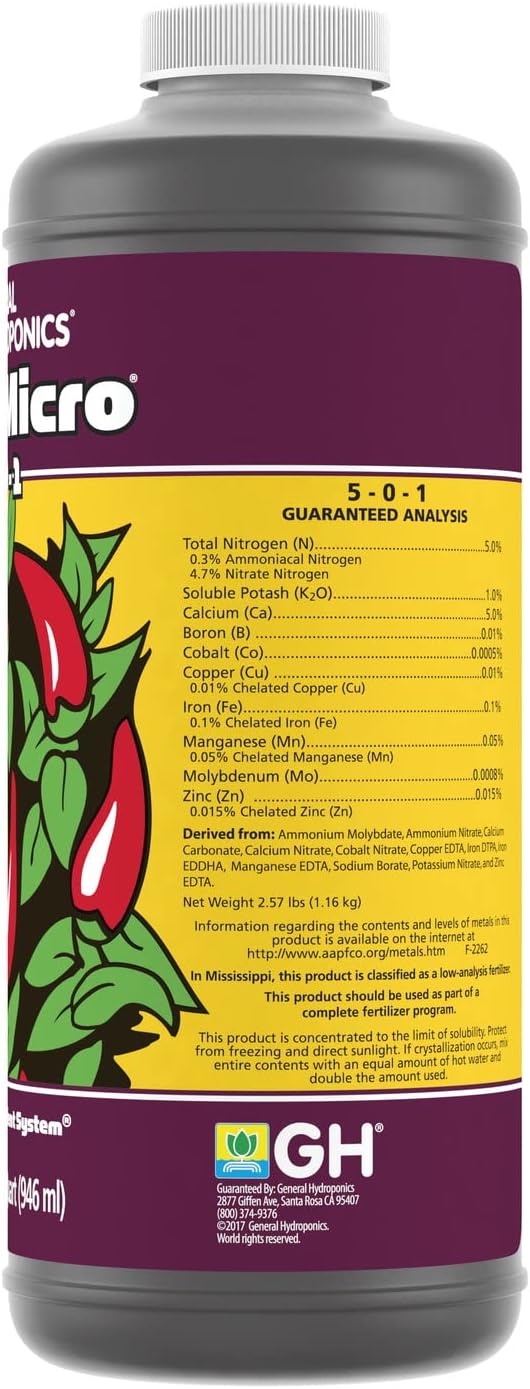 General Hydroponics FloraMicro, 1 Quart