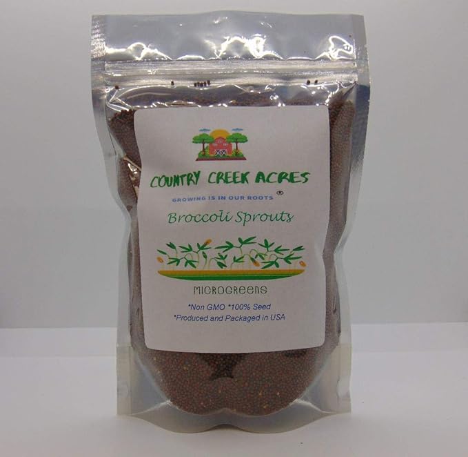 Non-GMO Broccoli Seeds for Sprouting Sprouts Microgreens (2 Ounces of Pure Seed). Country Creek LLC. Brand.
