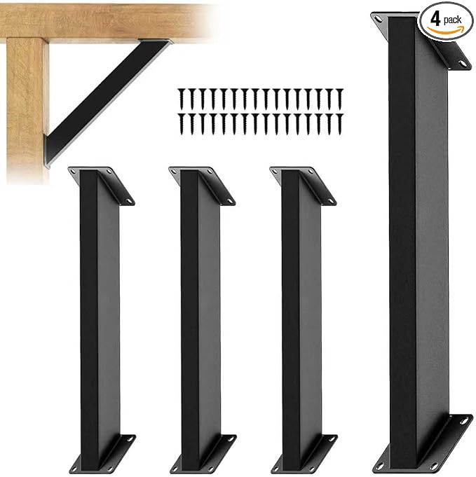 4Pcs 45 Degree Angle Support Brackets, 45° Heavy Duty Connector Brace Bracket Kit for 4 "x 4" (Actual: 3.15''x3.15''), Wooden Structures Support for Gazebos, Tree Houses, Cabins and Patios DIY Kit