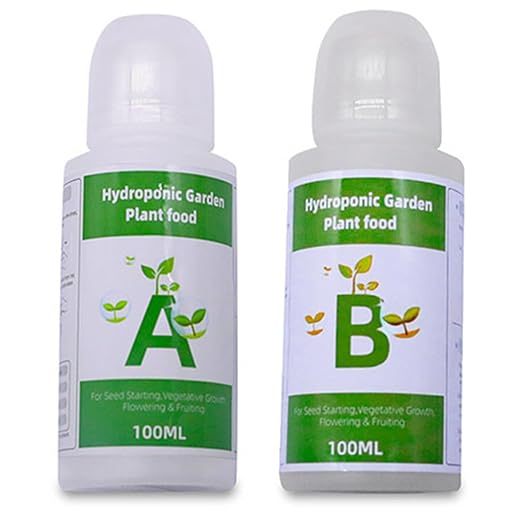 Hydroponic Plant Food, 2 Bottles Hydroponic Nutrients 20-23g/ Bottle Plant Food A and B for Indoor Plants, Vegetables, Fruits and Flowers, Hydroponics Nutrients