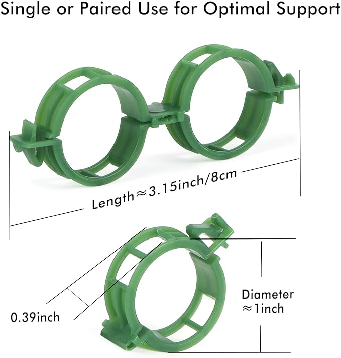 Tomato Clips, Plant Support Clip for String Trellis Climbing Plants Garden Vegetables -100PCS/Green